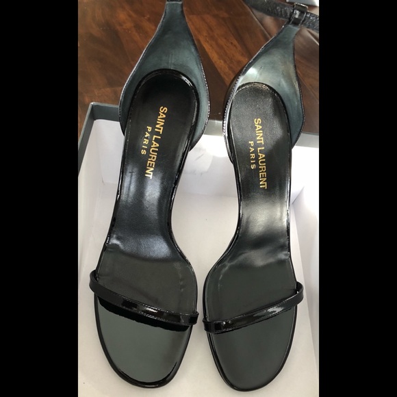 YSL โจ Saint Laurent โจ JANE 80 BLACK PATENT SIZE 38 - Picture 2 of 6